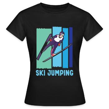 Saut à ski Saut à ski Saut à ski - T-shirt Femme - noir - Devant - AI Model Female 172 dark (172cm)