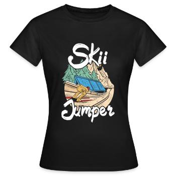 Saut à ski Saut à ski Saut à ski - T-shirt Femme - noir - Devant - AI Model Female 172 dark (172cm)