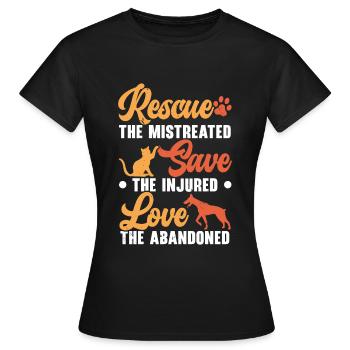 Soins aux animaux Sauveteurs d’animaux Droits des animaux - T-shirt Femme - noir - Devant - AI Model Female 172 dark (172cm)