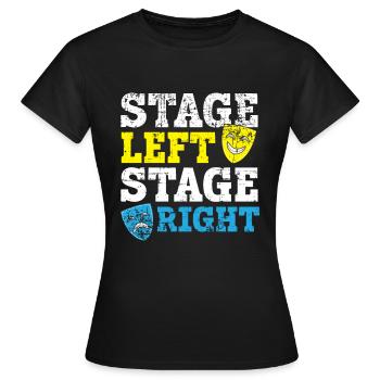 Stage left Stage right Theatre Actor Broa - Women's T-Shirt - black - Front - AI Model Female 172 dark (172cm)