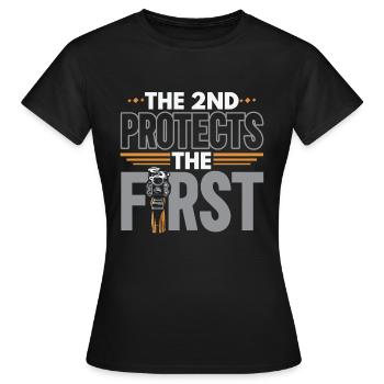 Le 2ème protège le premier deuxième amendement USA - T-shirt Femme - noir - Devant - AI Model Female 172 dark (172cm)