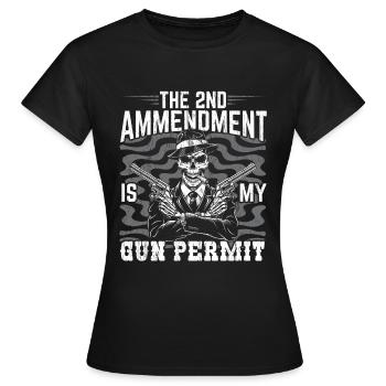 Le 2e amendement est mon permis d’arme à feu - T-shirt Femme - noir - Devant - AI Model Female 172 dark (172cm)