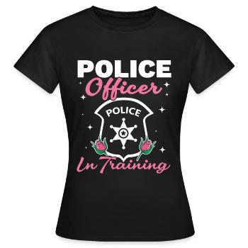 Policier en formation Policier - T-shirt Femme - noir - Devant - AI Model Female 172 dark (172cm)