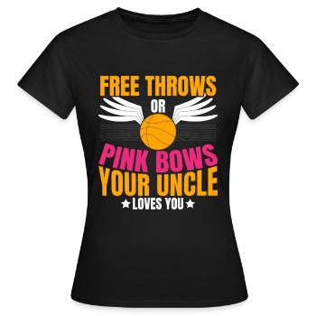Freiwürfe oder rosa Schleifen Dein Onkel liebt dic - Frauen T-Shirt - Schwarz - Vorne - AI Model Female 172 dark (172cm)