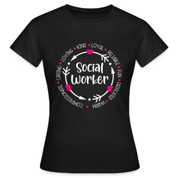 Sozialarbeiter Job Beruf Soziale Wohlfahrt - Frauen T-Shirt - Schwarz - Vorne - AI Model Female 172 dark (172cm)