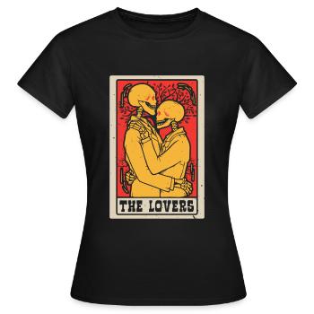 Die Liebenden Tarotkarte Schamane Wahrsagerei - Frauen T-Shirt - Schwarz - Vorne - AI Model Female 172 dark (172cm)