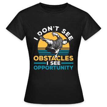 Je ne vois pas d’obstacles, je vois les victimes - T-shirt Femme - noir - Devant - AI Model Female 172 dark (172cm)