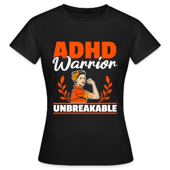Guerriers TDAH Incassables Penser différemment - T-shirt Femme - noir - Devant - AI Model Female 172 dark (172cm)
