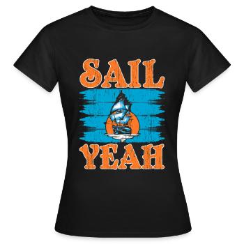 Sail yes Seafarer Ship Captain Nautical Sea - Women's T-Shirt - black - Front - AI Model Female 172 dark (172cm)