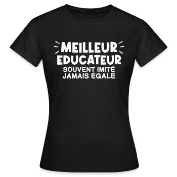 Educateur | Je suis le meilleur Educateur - T-shirt Femme - noir - Devant - AI Model Female 172 dark (172cm)