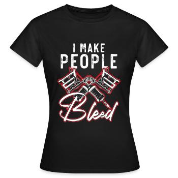 Je fais saigner les gens tatoueur tatoueur - T-shirt Femme - noir - Devant - AI Model Female 172 dark (172cm)