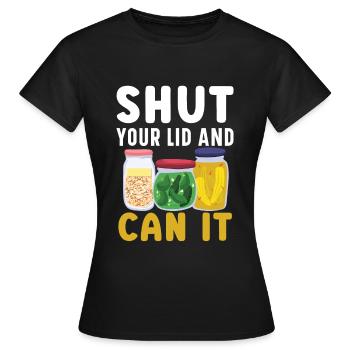 Fermez le couvercle et mettez-le dans la boîte de conserve Konser - T-shirt Femme - noir - Devant - AI Model Female 172 dark (172cm)