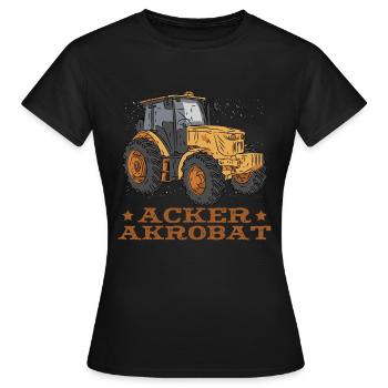 Acker Akrobat Feld Traktor Vieh Feld - Frauen T-Shirt - Schwarz - Vorne - AI Model Female 172 dark (172cm)