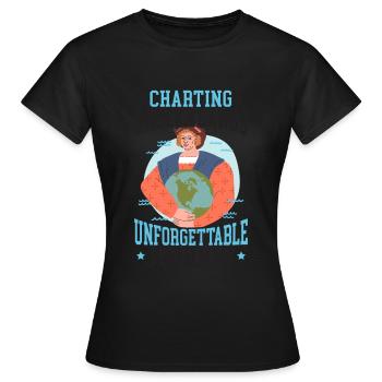 Ungesehene Länder kartografieren Unvergessliche Re - Frauen T-Shirt - Schwarz - Vorne - AI Model Female 172 dark (172cm)