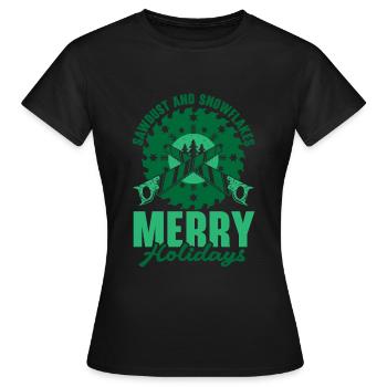 No tooth decay under the mistletoe Dental W - Women's T-Shirt - black - Front - AI Model Female 172 dark (172cm)