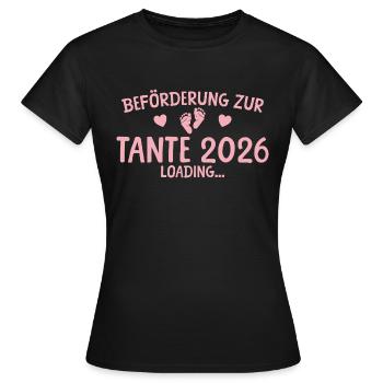 Schwangerschaftsankündigung Werdende Tante 202 - Frauen T-Shirt - Schwarz - Vorne - AI Model Female 172 dark (172cm)