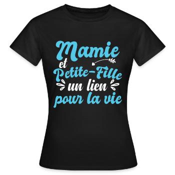 Mamie Et Petite Fille - T-shirt Femme - noir - Devant - AI Model Female 172 dark (172cm)