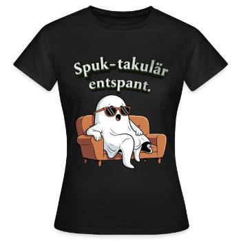 Spuk-takulär entspannt - Frauen T-Shirt - Schwarz - Vorne - AI Model Female 172 dark (172cm)