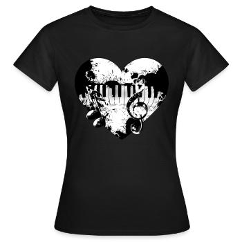 Clavier coeur - T-shirt Femme - noir - Devant - AI Model Female 172 dark (172cm)