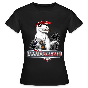 Maman Super Cool A La Mode Dinosaure Mamasaurus - T-shirt Femme - noir - Devant - AI Model Female 172 dark (172cm)