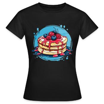 Crêpes aux baies - T-shirt Femme - noir - Devant - AI Model Female 172 dark (172cm)