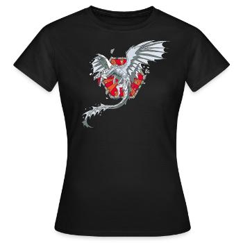 Dungeons & Dragons DND Weißer Drache - Frauen T-Shirt - Schwarz - Vorne - AI Model Female 172 dark (172cm)