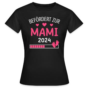 Befördert zur Mami 2024 Geschenk für Großmutter - Frauen T-Shirt - Schwarz - Vorne - AI Model Female 172 dark (172cm)