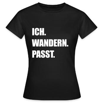 Wanderung - Frauen T-Shirt - Schwarz - Vorne - AI Model Female 172 dark (172cm)