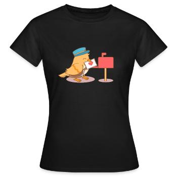 Süße Birdy Postman Liebesbrief - Frauen T-Shirt - Schwarz - Vorne - AI Model Female 172 dark (172cm)