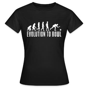 Bowling Evolution To Bowl Sport Gift Idea - Women's T-Shirt - black - Front - AI Model Female 172 dark (172cm)