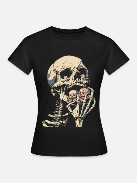 Skelett NomNom II - Frauen T-Shirt - Schwarz