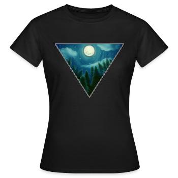 pleine lune - T-shirt Femme - noir - Devant - AI Model Female 172 dark (172cm)