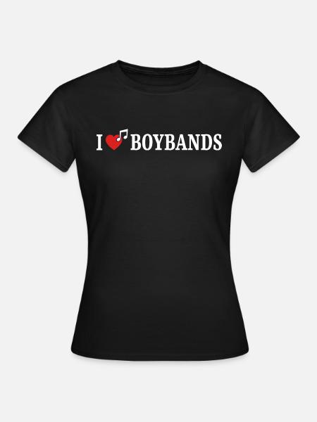 I Love Boybands Funny Fangirl Concert - Women's T-Shirt - black