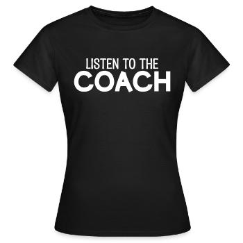 sports coach gift coach coach coach coach - Women's T-Shirt - black - Front - AI Model Female 172 dark (172cm)