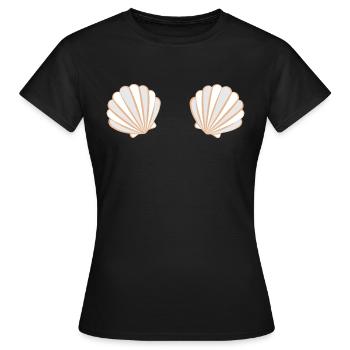 Mermaid Shell Bra Costume de Carnaval - T-shirt Femme - noir - Devant - AI Model Female 172 dark (172cm)