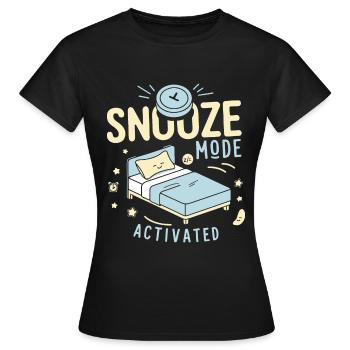 Mode Snooze activé - Conception de sommeil amusante - T-shirt Femme - noir - Devant - AI Model Female 172 dark (172cm)