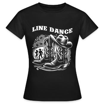Line Dancing Country Dance - Line Dance Tanzen - Women's T-Shirt - black - Front - AI Model Female 172 dark (172cm)
