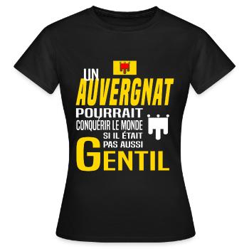 Auvergnat et gentil - T-shirt Femme - noir - Devant - AI Model Female 172 dark (172cm)