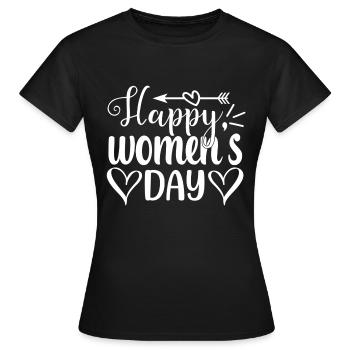 Joyeuse Journée de la Femme - T-shirt Femme - noir - Devant - AI Model Female 172 dark (172cm)