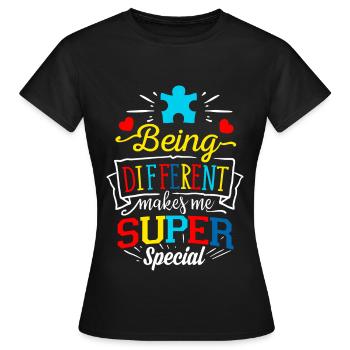 Autismus Geschenk Asperger Eltern Awareness ADHS - Frauen T-Shirt - Schwarz - Vorne - AI Model Female 172 dark (172cm)