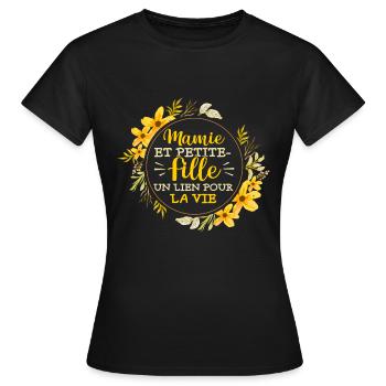 Petits-Enfants Mamie Petite Fille Cadeau - T-shirt Femme - noir - Devant - AI Model Female 172 dark (172cm)