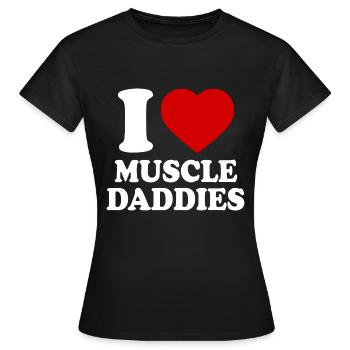 I love muscle daddies - Frauen T-Shirt - Schwarz - Vorne - AI Model Female 172 dark (172cm)