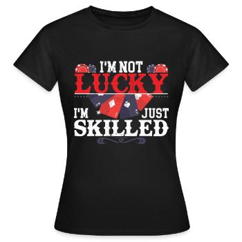 Lustiges Poker Bluffen Gambler Casino - Frauen T-Shirt - Schwarz - Vorne - AI Model Female 172 dark (172cm)