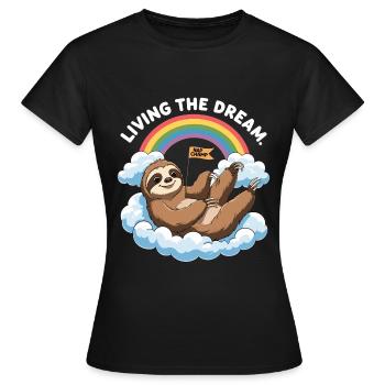 Nap Champ - Sloth in Dreamland - Women's T-Shirt - black - Front - AI Model Female 172 dark (172cm)