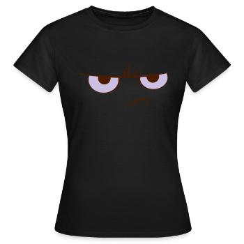 Beleidigt Cartoon - Frauen T-Shirt - Schwarz - Vorne - AI Model Female 172 dark (172cm)