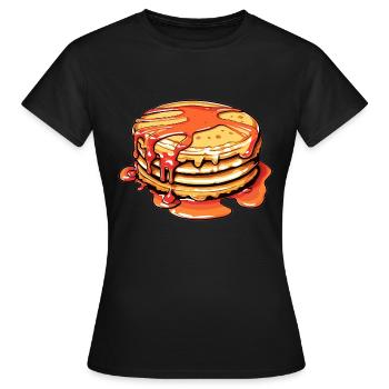 Crêpes sucrées au sirop - T-shirt Femme - noir - Devant - AI Model Female 172 dark (172cm)