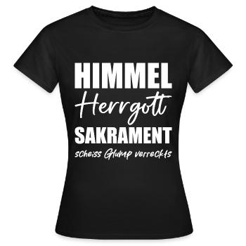 Lustiger bayrischer Spruch - Frauen T-Shirt - Schwarz - Vorne - AI Model Female 172 dark (172cm)