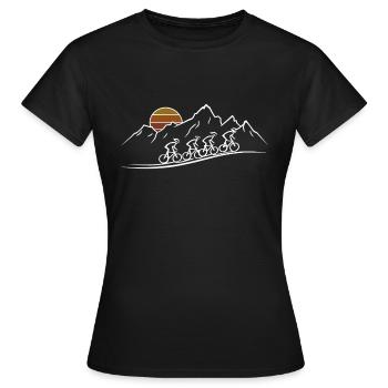 Fahrrad Berge Rennrad Fahrrad Tour - Frauen T-Shirt - Schwarz - Vorne - AI Model Female 172 dark (172cm)