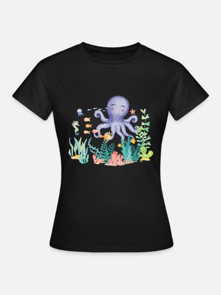 we love the ocean squid - Women's T-Shirt - black