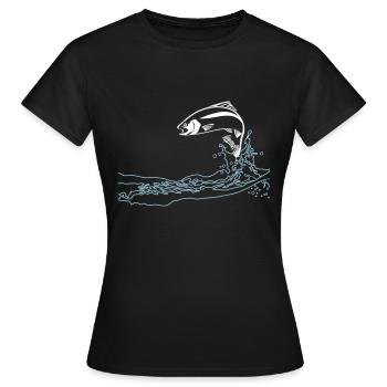 la truite sauter - T-shirt Femme - noir - Devant - AI Model Female 172 dark (172cm)